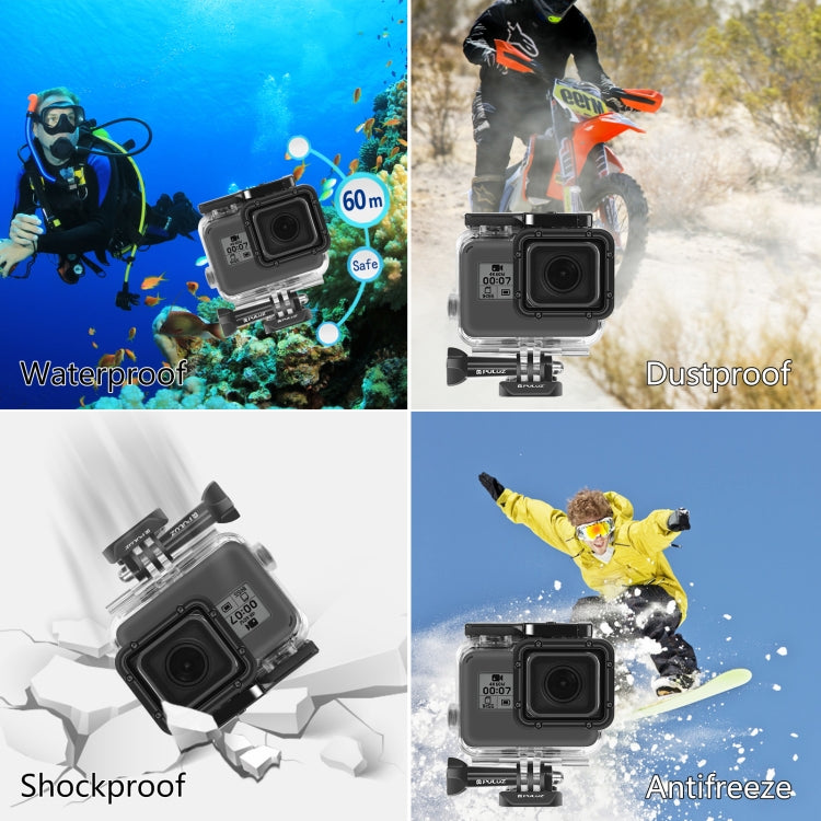PULUZ for GoPro HERO(2018) / HERO7 Black /6 /5 60m Underwater Waterproof Housing Diving Protective Case with Buckle Basic Mount & Screw - Waterproof Cases by PULUZ | Online Shopping South Africa | PMC TechLife | Buy Now Pay Later Mobicred