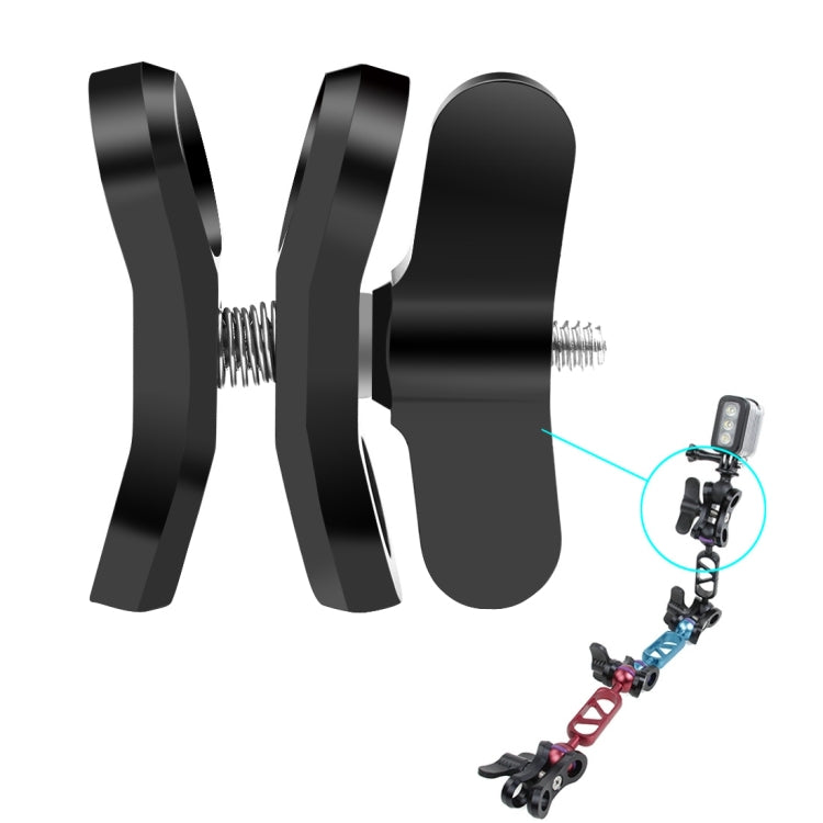 PULUZ Ball Clamp Close Hole Diving Camera Bracket CNC Aluminum Spring Flashlight Clamp for Diving Underwater Photography System(Black) - Diving Accessories by PULUZ | Online Shopping South Africa | PMC TechLife | Buy Now Pay Later Mobicred