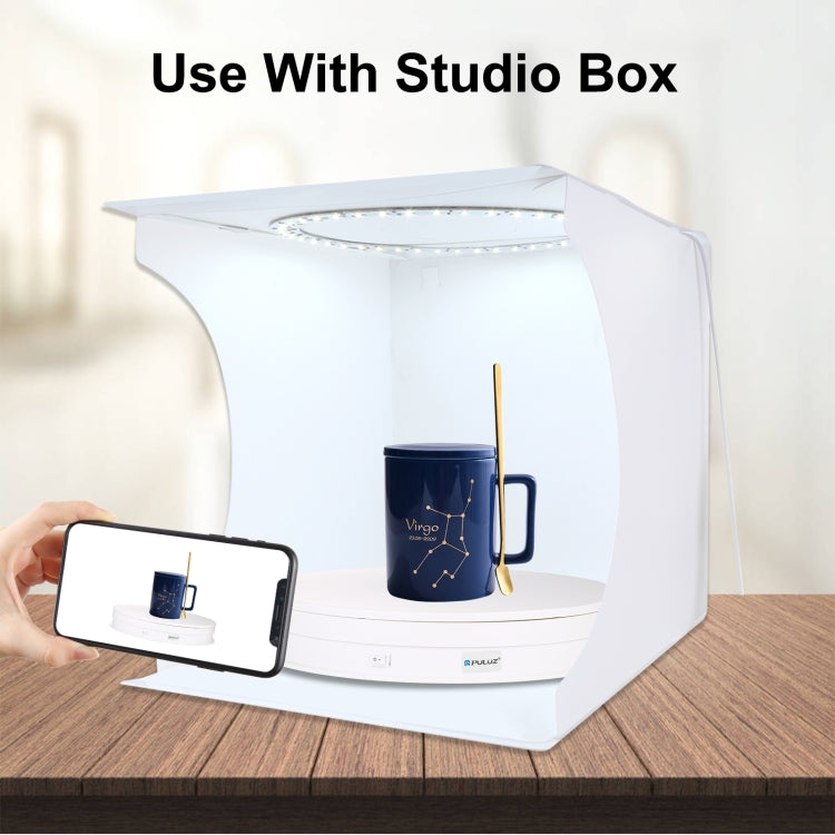 PULUZ 30cm USB Electric Rotating Turntable Display Stand Video Shooting Props Turntable for Photography, Load 10-20kg(White) - free shipping - PMC TechLife - Order now!