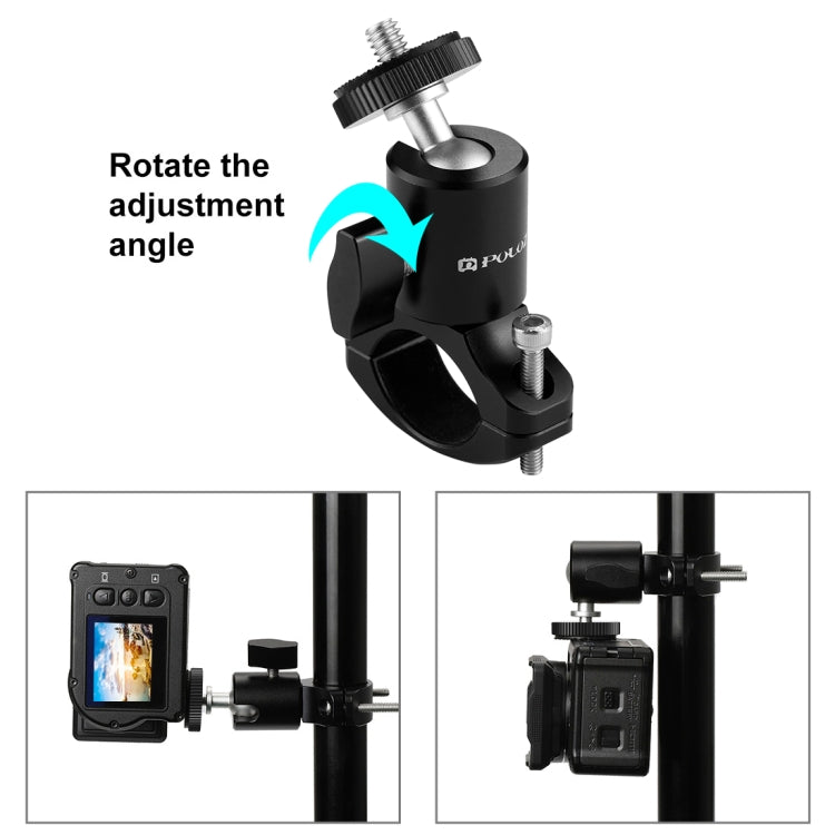 PULUZ Bike Aluminum Handlebar Tripod Ball Head Adapter Mount for GoPro HERO10 Black / HERO9 Black / HERO8 Black /7 /6 /5 /5 Session /4 Session /4 /3+ /3 /2 /1, DJI Osmo Action, Xiaoyi and Other Action Cameras - Stand by PULUZ | Online Shopping South Africa | PMC TechLife | Buy Now Pay Later Mobicred