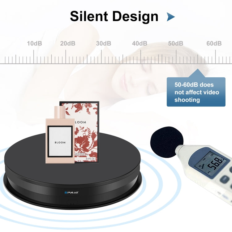 PULUZ 30cm Adjusting Speed Rotating Turntable Display Stand, Load 10-15kg, EU Plug (Black) - free shipping - PMC TechLife - Order now!