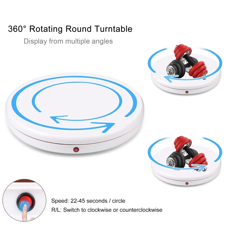 PULUZ 45cm Remote Control Adjusting Speed Rotating Turntable Display Stand, White, Load 100kg(UK Plug) - free shipping - PMC TechLife - Order now!