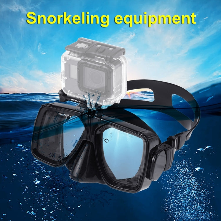 PULUZ Water Sports Diving Equipment Diving Mask Swimming Glasses for GoPro, Insta360, DJI and Other Action Cameras(Black) - Diving Mask by PULUZ | Online Shopping South Africa | PMC TechLife | Buy Now Pay Later Mobicred