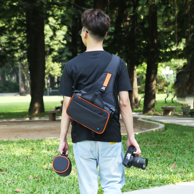PULUZ Triangle Style SLR Camera Bag Sling Waterproof Backpack Shoulder Messenger Bags with Removable Lens Bag(Black) - free shipping - PMC TechLife - Order now!