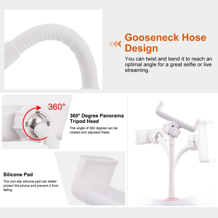 PULUZ Flexible Clip Mount Holder with Clamping Base (White) - Lazy Bracket by PULUZ | Online Shopping South Africa | PMC TechLife