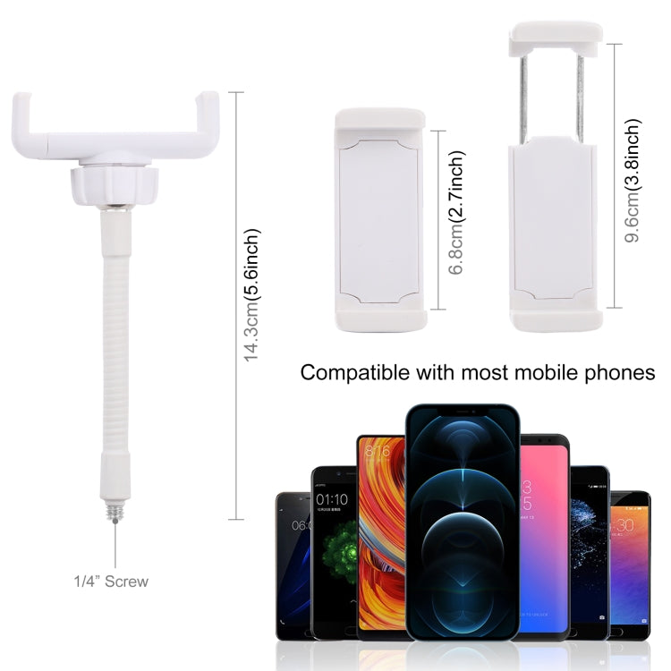 PULUZ Flexible Clip Mount Holder with Clamping Base (White) - Lazy Bracket by PULUZ | Online Shopping South Africa | PMC TechLife