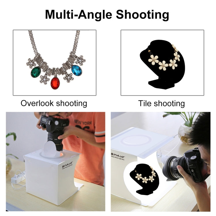 PULUZ 23cm Ring LED Panel Folding Portable Light Photo Lighting Studio Shooting Tent Box Kit with 6 Colors Backdrops (Black, White, Yellow, Red, Green, Blue), Unfold Size: 24cm x 23cm x 23cm -  by PULUZ | Online Shopping South Africa | PMC TechLife | Buy Now Pay Later Mobicred