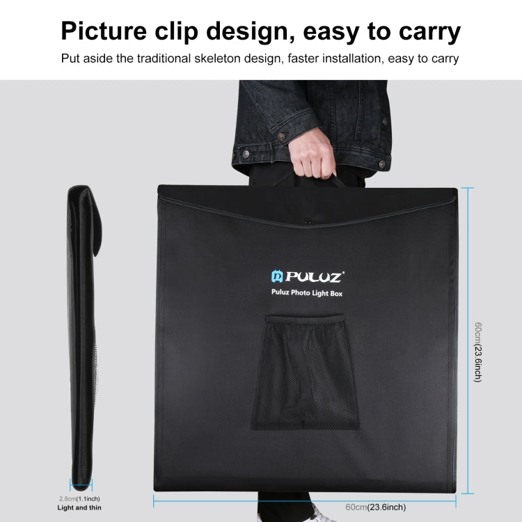 PULUZ Photo Studio Light Box Portable 60 x 60 x 60 cm Light Tent LED 5500K White Light Dimmable Mini 36W Photography Studio Tent Kit with 6 Removable Backdrops (Black Orange White Green Blue Red)(EU Plug) - free shipping - PMC TechLife - Order now!