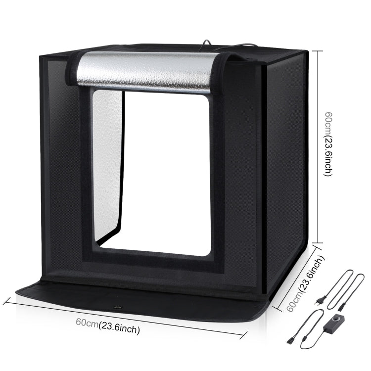 PULUZ Photo Studio Light Box Portable 60 x 60 x 60 cm Light Tent LED 5500K White Light Dimmable Mini 36W Photography Studio Tent Kit with 6 Removable Backdrops (Black Orange White Green Blue Red)(EU Plug) - free shipping - PMC TechLife - Order now!