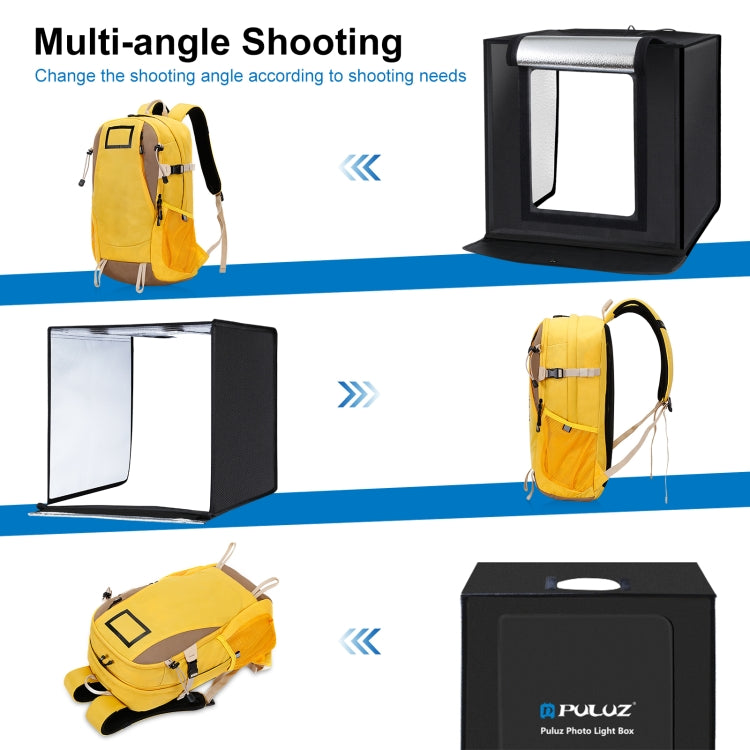 PULUZ Photo Studio Light Box Portable 60 x 60 x 60 cm Light Tent LED 5500K White Light Dimmable Mini 36W Photography Studio Tent Kit with 6 Removable Backdrops (Black Orange White Green Blue Red)(EU Plug) - free shipping - PMC TechLife - Order now!