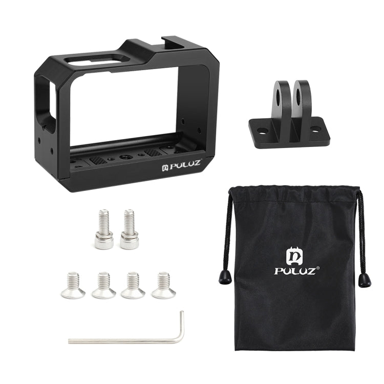 PULUZ Aluminum alloy Frame Mount Protective Case Cage with Cold Shoe Base Slot & Tripod Base Adapter for Insta360 One R(Black) - free shipping - PMC TechLife - Order now!