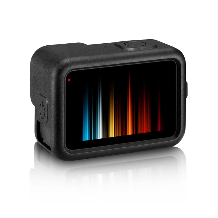 PULUZ for GoPro HERO12 Black /11 Black /10 Black /9 Black Silicone Protective Case Cover with Wrist Strap & Lens Cover(Black) - Silicone Cases by PULUZ | Online Shopping South Africa | PMC TechLife | Buy Now Pay Later Mobicred