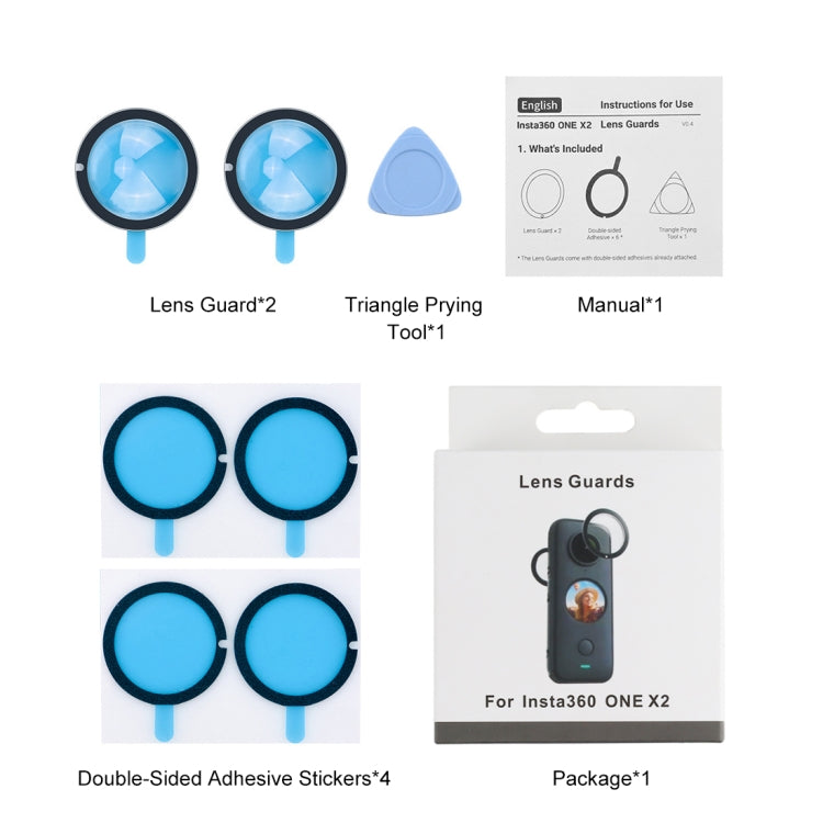 PULUZ Lens Guard PC Protective Cover for Insta360 One X2(Black) - Len Accessories by PULUZ | Online Shopping South Africa | PMC TechLife