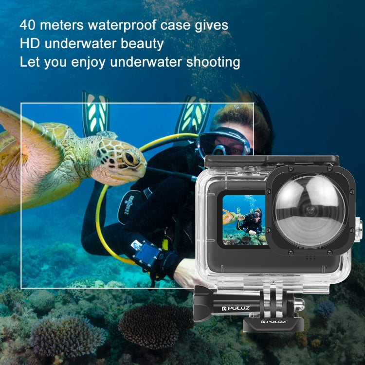 PULUZ 40m Waterproof Housing Protective Case with Buckle Basic Mount & Screw for GoPro HERO12 Black /11 Black /11 Black Mini /10 Black /9 Black Max Lens Mod(Transparent) - Waterproof Cases by PULUZ | Online Shopping South Africa | PMC TechLife | Buy Now Pay Later Mobicred