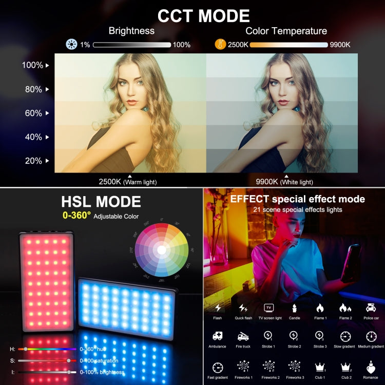 PULUZ LED Full Color RGB Beauty Fill Light Pocket Vlogging Photography Light - free shipping - PMC TechLife - Order now!