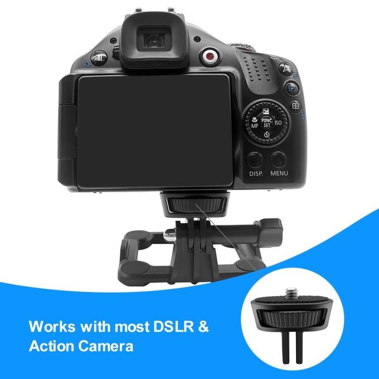 PULUZ 1/4 inch Screw Adjustable ABS Action Camera Tripod Adapter (Black) - Connection Mount by PULUZ | Online Shopping South Africa | PMC TechLife