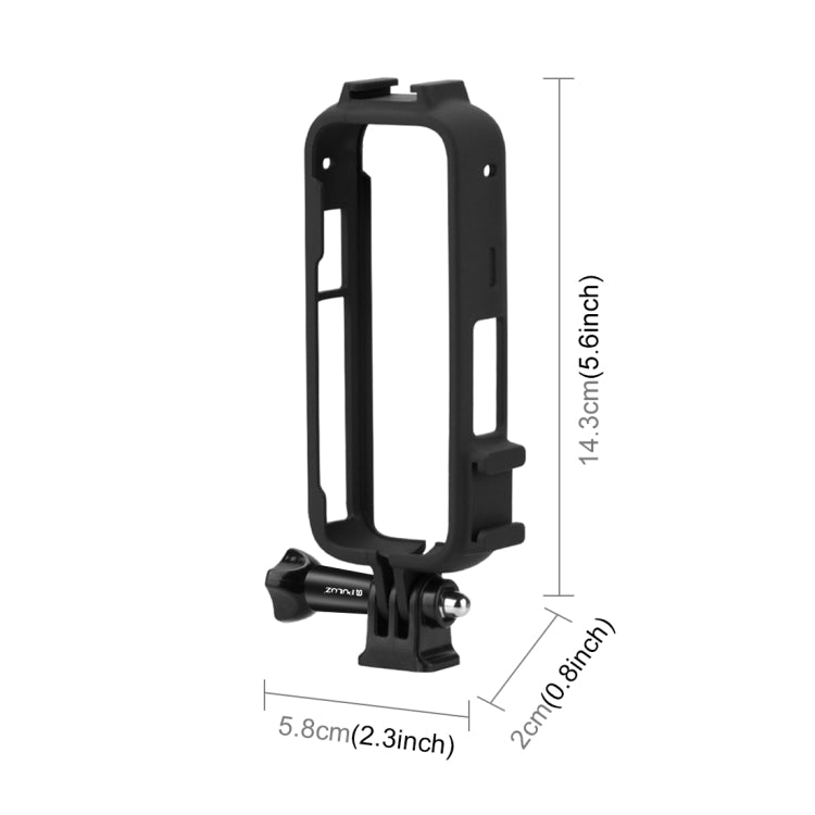 For Insta360 X3 PULUZ Cold Shoe PC Plastic Protective Frame with Adapter Mount & Screw(Black) - Mount & Holder by PULUZ | Online Shopping South Africa | PMC TechLife
