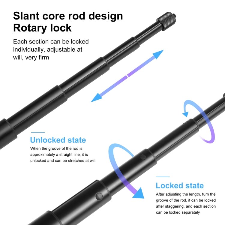 PULUZ 150cm Metal Selfie Stick Monopod  for Insta360 One RS / X2 / X3 - Self Monopod Grip by PULUZ | Online Shopping South Africa | PMC TechLife