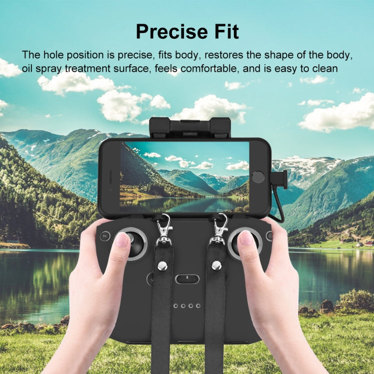 PULUZ Shockproof Anti-scratch Silicone Case with Neck Strap For DJI Mini 3 / 3 Pro / Mavic 3 / Air 2S / Mini 2 Remote Control (Black) - Cases & Bags by PULUZ | Online Shopping South Africa | PMC TechLife | Buy Now Pay Later Mobicred