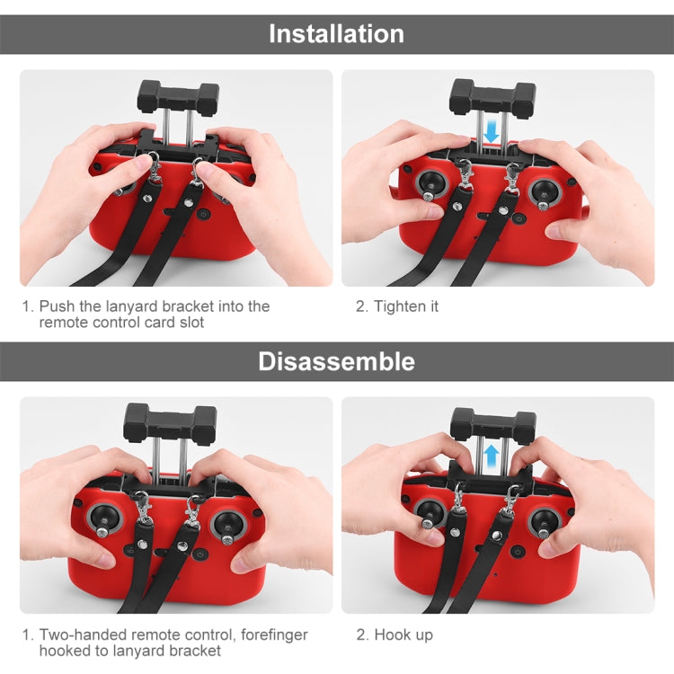 PULUZ Shockproof Anti-scratch Silicone Case with Neck Strap For DJI Mini 3 / 3 Pro / Mavic 3 / Air 2S / Mini 2 Remote Control (Black) - Cases & Bags by PULUZ | Online Shopping South Africa | PMC TechLife | Buy Now Pay Later Mobicred