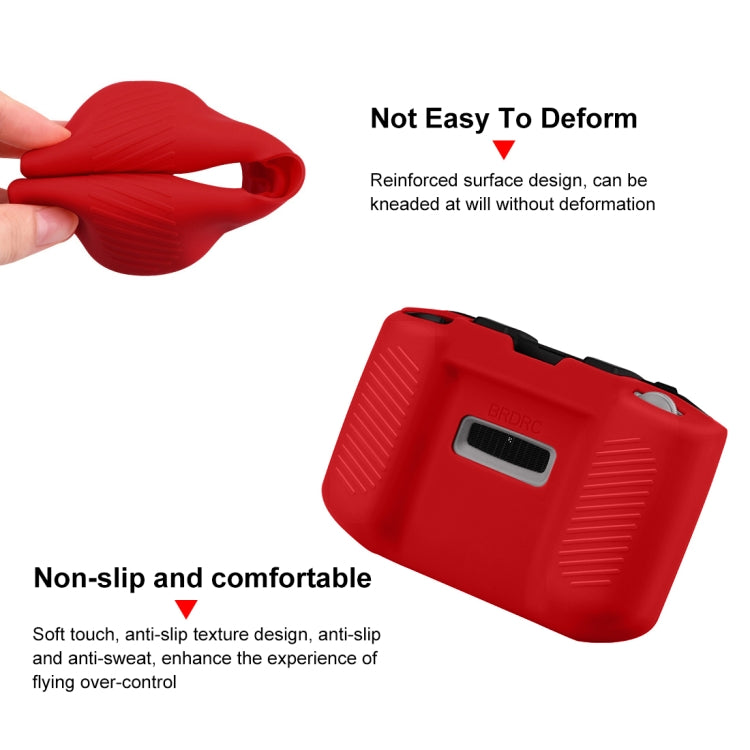 PULUZ Shockproof Anti-scratch Silicone Case with Neck Strap For DJI Mini 3 / 3 Pro / Mavic 3 / Air 2S / Mini 2 Remote Control(Red) - Cases & Bags by PULUZ | Online Shopping South Africa | PMC TechLife | Buy Now Pay Later Mobicred