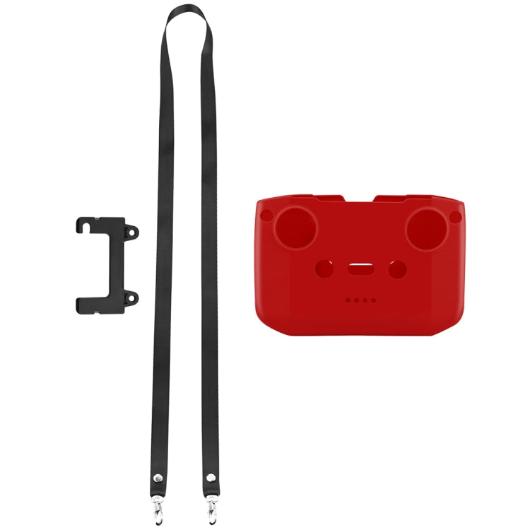 PULUZ Shockproof Anti-scratch Silicone Case with Neck Strap For DJI Mini 3 / 3 Pro / Mavic 3 / Air 2S / Mini 2 Remote Control(Red) - Cases & Bags by PULUZ | Online Shopping South Africa | PMC TechLife | Buy Now Pay Later Mobicred