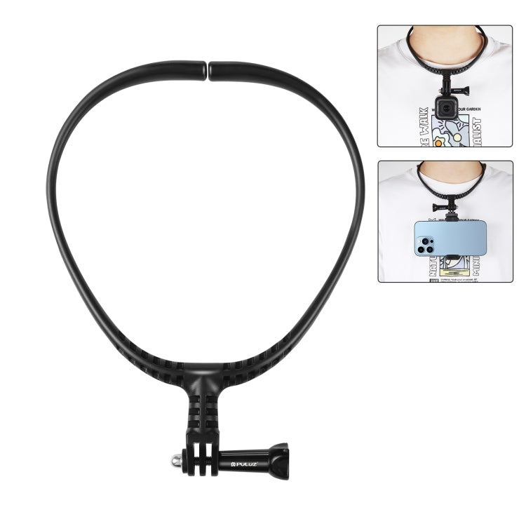 PULUZ Lazy Adjustable Neck Bracket for GoPro Action Cameras (Black) - Holder by PULUZ | Online Shopping South Africa | PMC TechLife | Buy Now Pay Later Mobicred