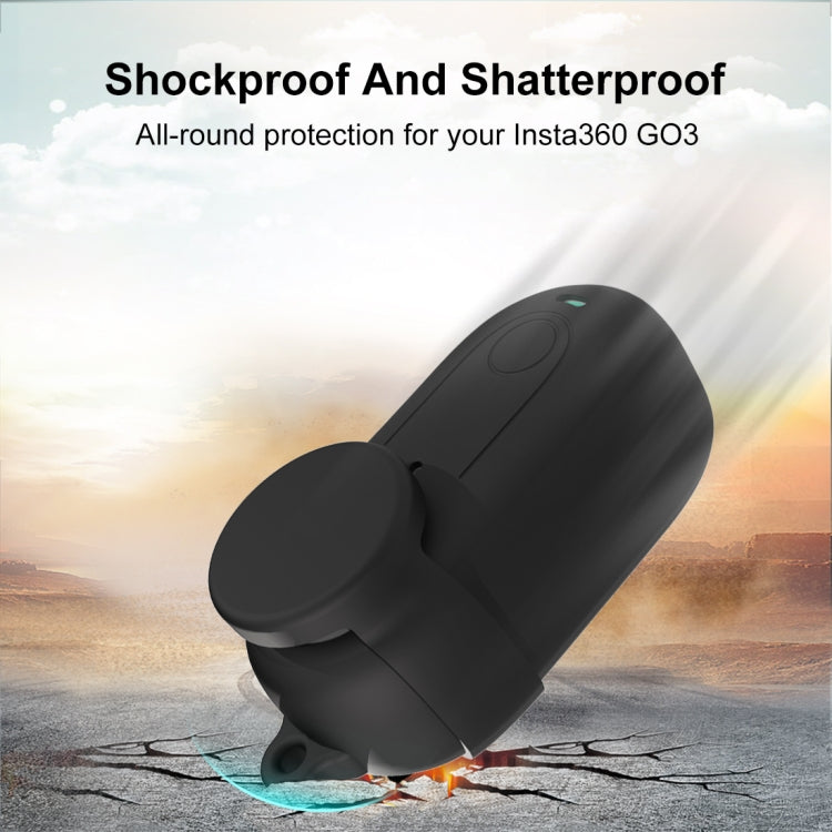 For Insta360 GO 3 PULUZ Camera Silicone Case with Lens  Cover (Black) - Case & Bags by PULUZ | Online Shopping South Africa | PMC TechLife | Buy Now Pay Later Mobicred