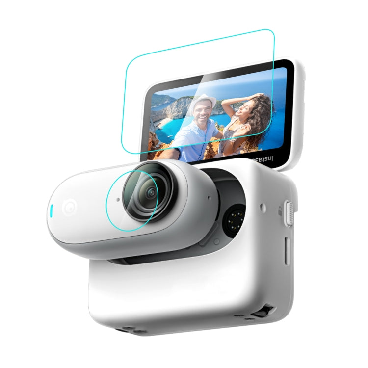For Insta360 GO 3 / GO 3S PULUZ 2 in 1 Screen and Lens Tempered Glass Film (Transparent) - free shipping - PMC TechLife - Order now!
