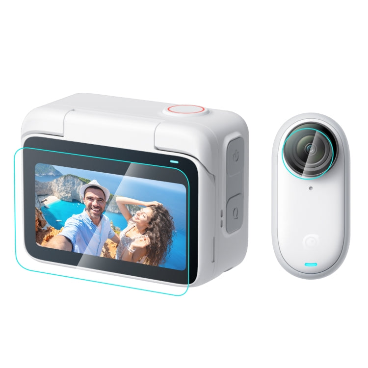 For Insta360 GO 3 / GO 3S PULUZ 2 in 1 Screen and Lens Tempered Glass Film (Transparent) - free shipping - PMC TechLife - Order now!
