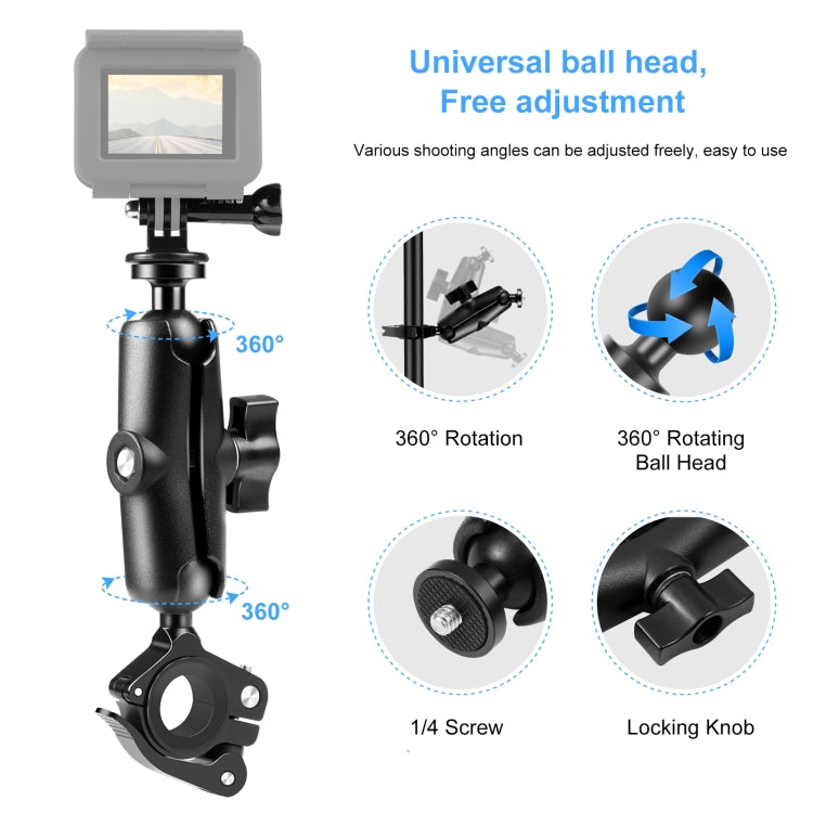 PULUZ Motorcycle O-Clip Quick Release Clamp Handlebar Fixed Mount Holder for GoPro and Other Action Cameras(Black) - free shipping - PMC TechLife - Order now!