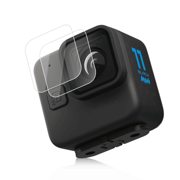 For GoPro Hero11 Black Mini PULUZ 2pcs Lens Tempered Glass Film(Transparent) - free shipping - PMC TechLife - Order now!