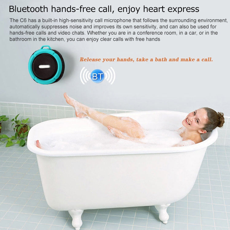 C6 Outdoor Waterproof Bluetooth Speaker with Suction, Support Hands-free Calling(Black) - Waterproof Speaker by PMC TechLife | Online Shopping South Africa | PMC TechLife