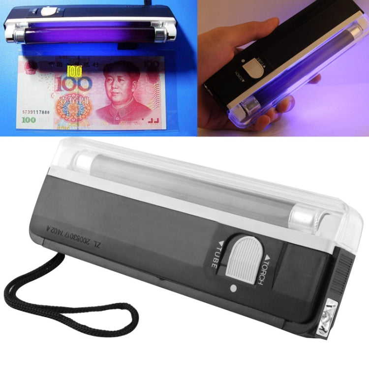 Handheld Blacklight UV Lamp & LED Flashlight, Verify Hidden Security Features On banknotes and Passport(Black) - LED Flashlight by PMC TechLife | Online Shopping South Africa | PMC TechLife