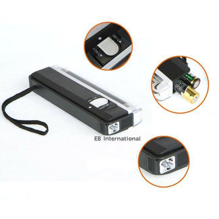 Handheld Blacklight UV Lamp & LED Flashlight, Verify Hidden Security Features On banknotes and Passport(Black) - LED Flashlight by PMC TechLife | Online Shopping South Africa | PMC TechLife