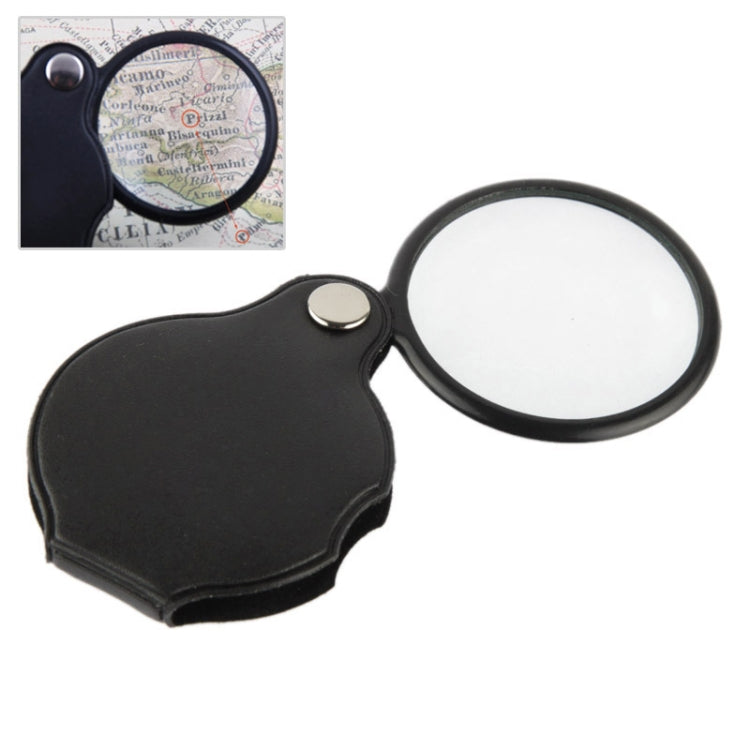 10 PCS 5X 50mm Magnifier Pocket Folding Magnifying Glass Loupe Pocket Spiegel(Black) - Hand Held Style by PMC TechLife | Online Shopping South Africa | PMC TechLife