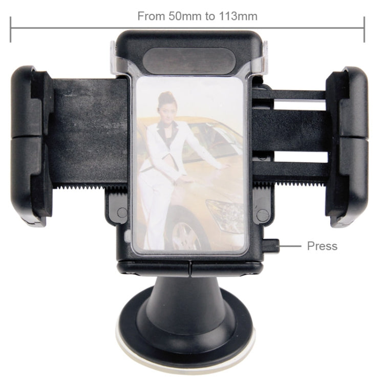 Universal 360 Degree Rotation Suction Cup Car Holder / Desktop Stand, For iPhone, Galaxy, Sony, Lenovo, HTC, Huawei, and other Smartphones of Width: 5.1cm- 10.5cm(Black) - Car Holders by PMC TechLife | Online Shopping South Africa | PMC TechLife