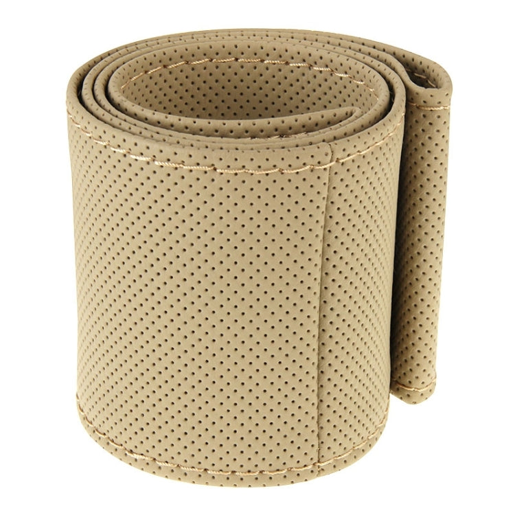 PU Leather Steering Wheel Cover With Needle and Thread, Size: 54x10.5cm (Beige) - Steering Wheel Accessories by PMC TechLife | Online Shopping South Africa | PMC TechLife | Buy Now Pay Later Mobicred