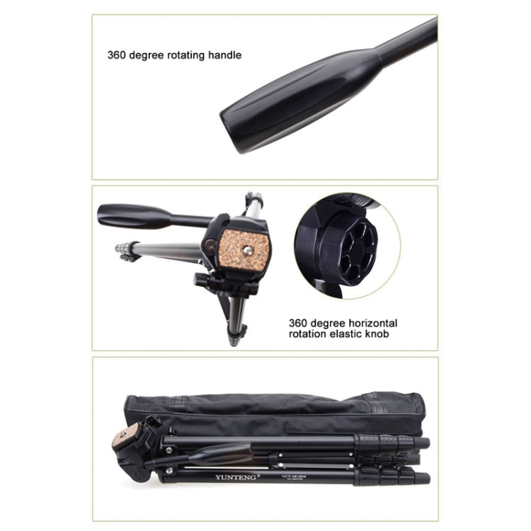 YUNTENG VCT-681 138cm SLR / Micro-SLR / Digital Cameras Tripod Stand, 4-Section Folding Aluminum Legs, Suitable for Canon / Nikon / Panasonic / Pentax / Casio / Sony / Fuji (Load Capacity: 3kg) - Tripods by YUNTENG | Online Shopping South Africa | PMC TechLife | Buy Now Pay Later Mobicred