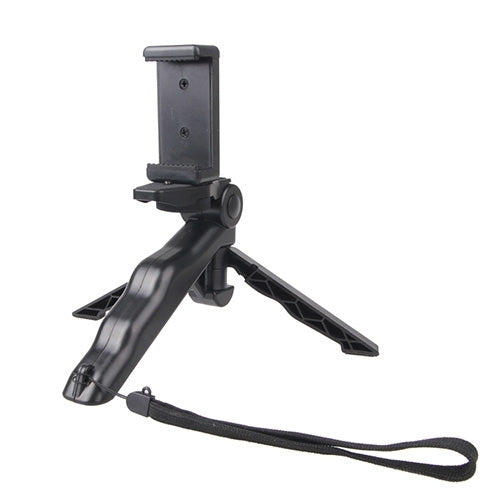 Portable Hand Grip / Mini Tripod Stand Steadicam Curve with Straight Clip for GoPro HERO 4 / 3 / 3+ / SJ4000 / SJ5000 / SJ6000 Sports DV / Digital Camera /  iPhone , Galaxy and other Mobile Phone(Black) - Desktop Holder by PMC TechLife | Online Shopping South Africa | PMC TechLife