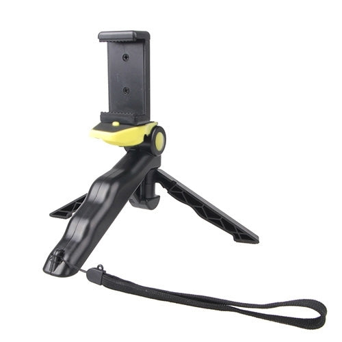 Portable Hand Grip / Mini Tripod Stand Curve with Straight Clip for GoPro HERO 4 / 3 / 3+ / SJ4000 / SJ5000 / SJ6000 Sports DV / Digital Camera /  iPhone , Galaxy and other Mobile Phone(Yellow) - Desktop Holder by PMC TechLife | Online Shopping South Africa | PMC TechLife