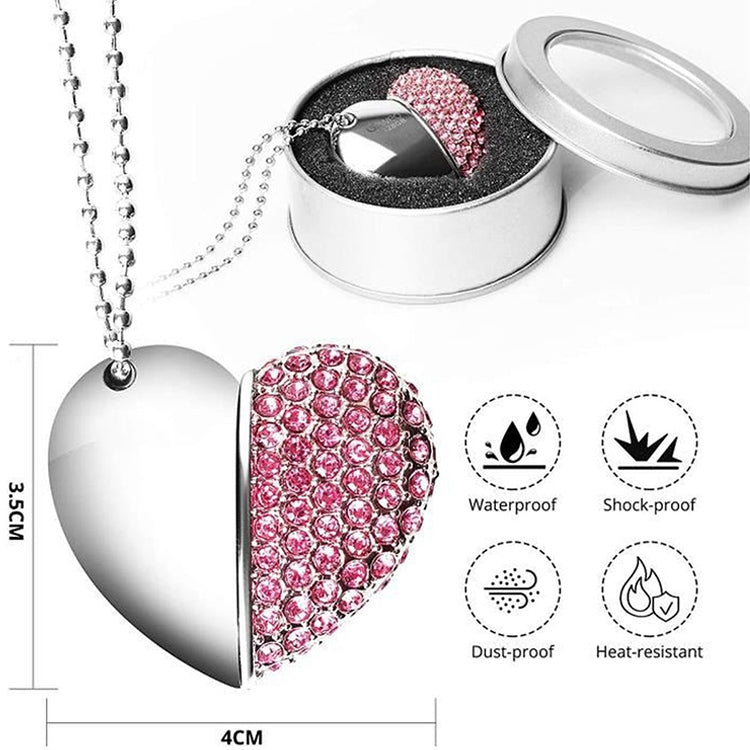 Heart Shaped Diamond Jewelry USB Flash Disk, Special for Valentines Day Gifts (8GB) - free shipping - PMC TechLife - Order now!