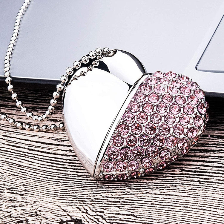 Heart Shaped Diamond Jewelry USB Flash Disk, Special for Valentines Day Gifts (8GB) - free shipping - PMC TechLife - Order now!