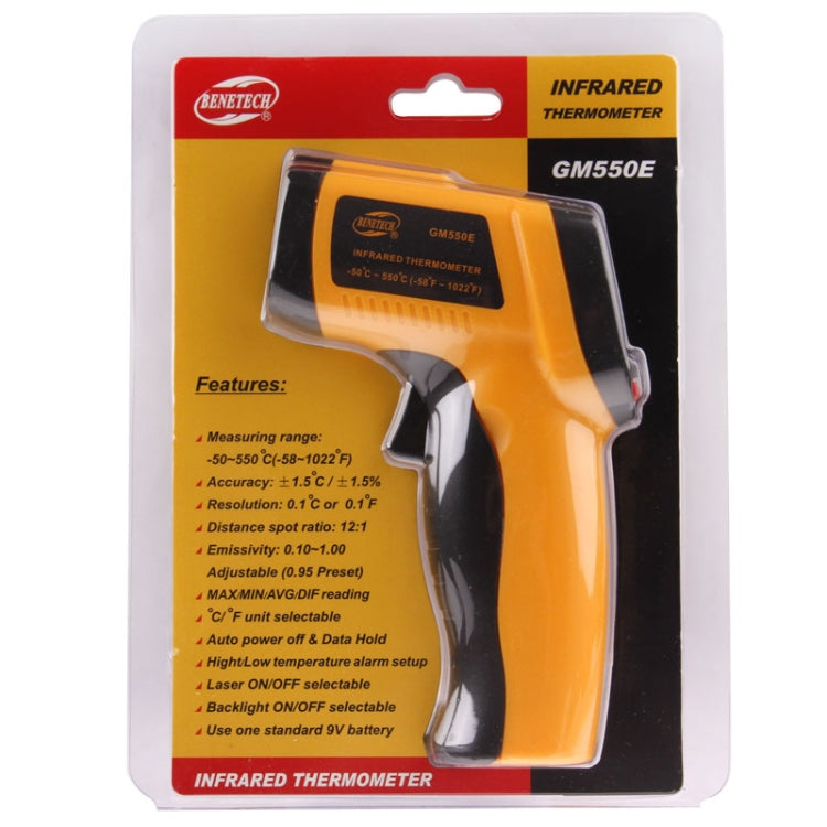 BENETECH GM550E Digital Infrared Thermometer(Yellow) - Digital Thermometer by BENETECH | Online Shopping South Africa | PMC TechLife | Buy Now Pay Later Mobicred