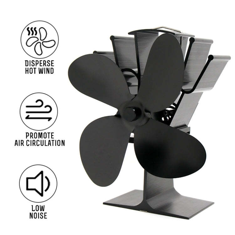 YL603 Eco-friendly Aluminum Alloy Heat Powered Stove Fan with 4 Blades for Wood / Gas / Pellet Stoves (White) - Fireplace Fan by PMC TechLife | Online Shopping South Africa | PMC TechLife | Buy Now Pay Later Mobicred