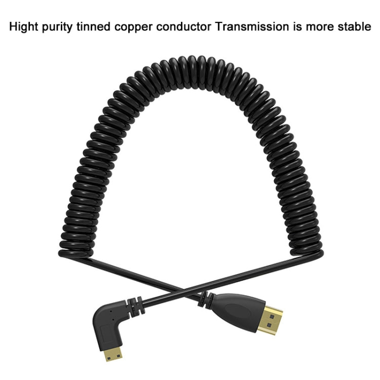 1.4 Version Gold Plated Mini HDMI Male to HDMI Male Coiled Cable, Support 3D / Ethernet, Length: 0.6m-2m - free shipping - PMC TechLife - Order now!