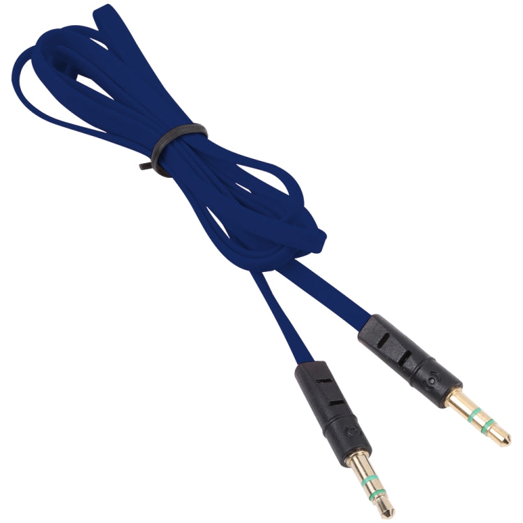 1m Noodle Style Aux Audio Cable 3.5mm Male to Male, Compatible with Phones, Tablets, Headphones, MP3 Player, Car/Home Stereo & More(Dark Blue) - free shipping - PMC TechLife - Order now!