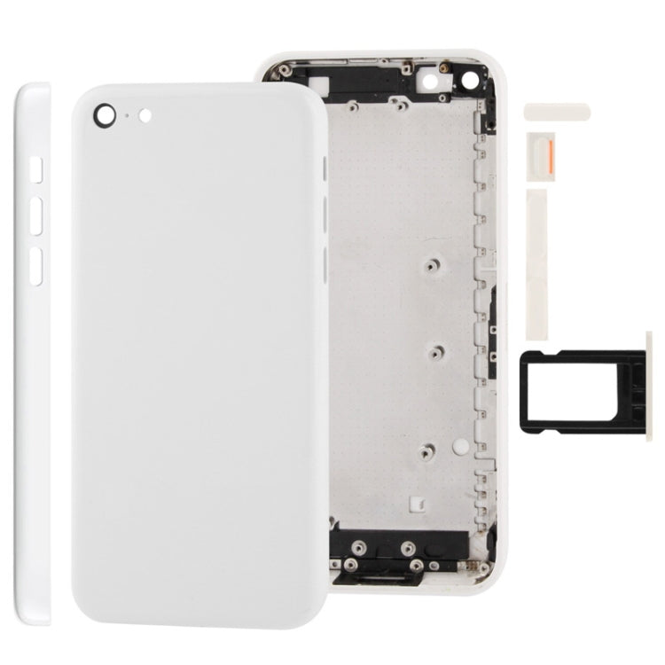 Full Housing  Chassis / Back Cover with Mounting Plate & Mute Button + Power Button + Volume Button + Nano SIM Card Tray for iPhone 5C(White) - iPhone 5 Parts by PMC TechLife | Online Shopping South Africa | PMC TechLife