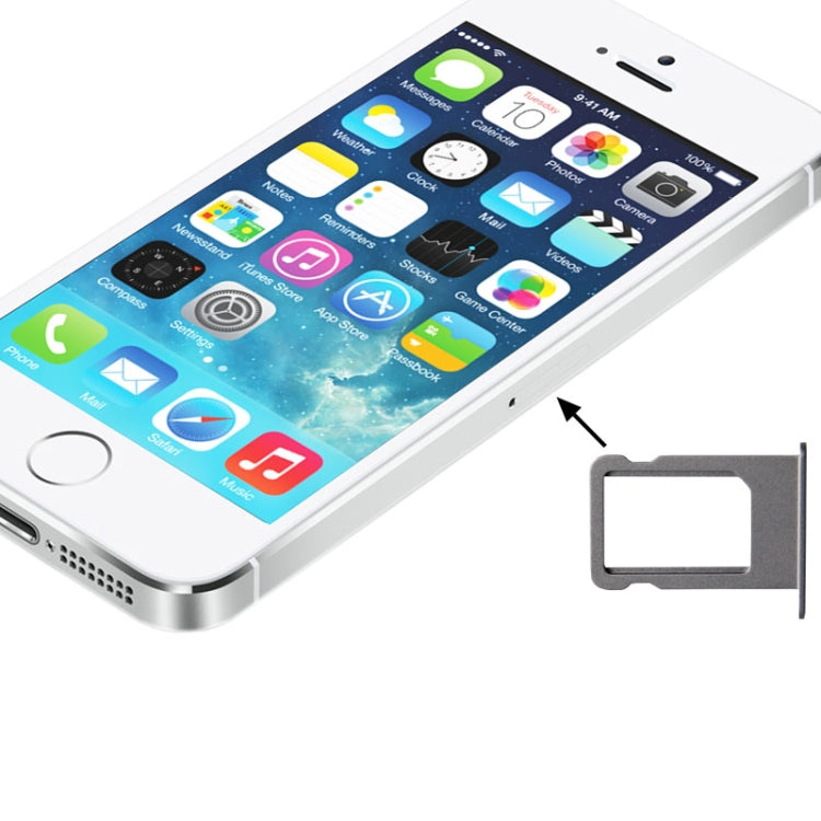Original SIM Card Tray Holder for iPhone 5S(Silver) - iPhone 5 Parts by PMC TechLife | Online Shopping South Africa | PMC TechLife