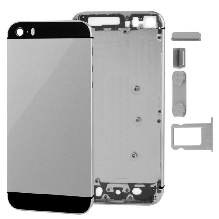 Full Housing Alloy  Back Cover with Mute Button + Power Button + Volume Button + Nano SIM Card Tray for iPhone 5S(Grey) - iPhone 5 Parts by PMC TechLife | Online Shopping South Africa | PMC TechLife